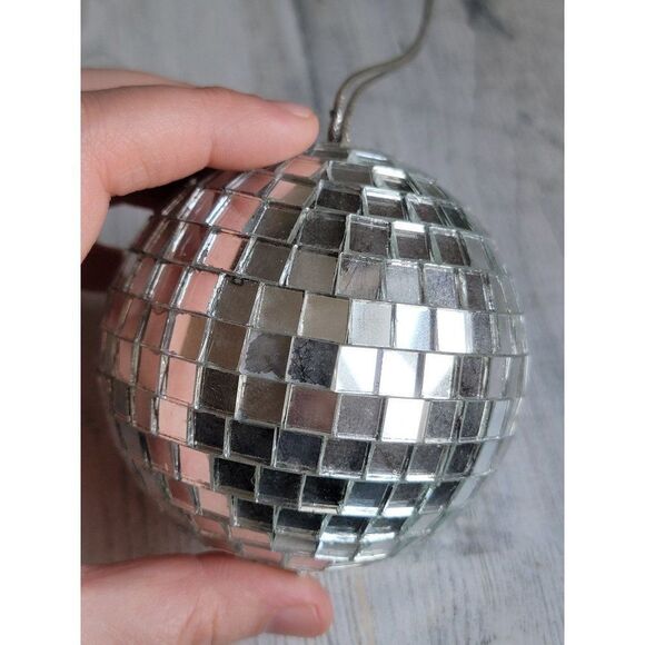 Rustic vintage disco ball ornament Xmas party unique - Picture 8 of 13